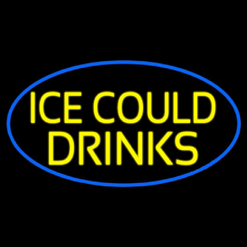 Yellow Ice Cold Drinks Neonreclame