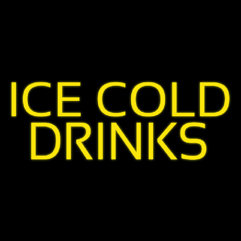 Yellow Ice Cold Drinks Neonreclame