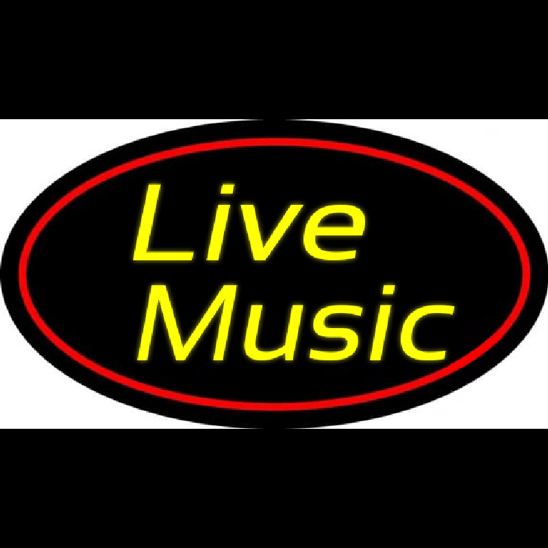 Yellow Live Music Cursive 2 Neonreclame