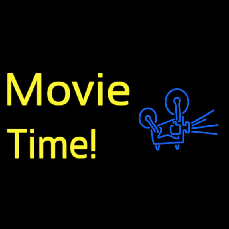 Yellow Movie Time With Logo Neonreclame