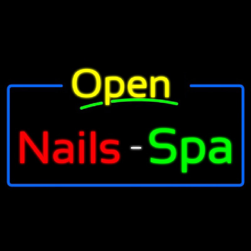 Yellow Nails Spa Open Neonreclame
