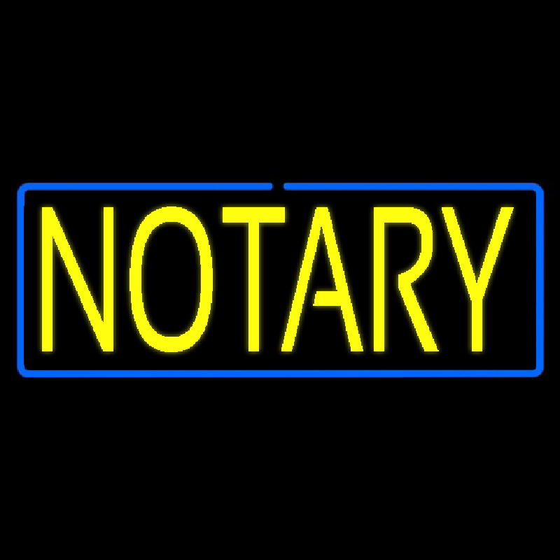 Yellow Notary Blue Border Neonreclame