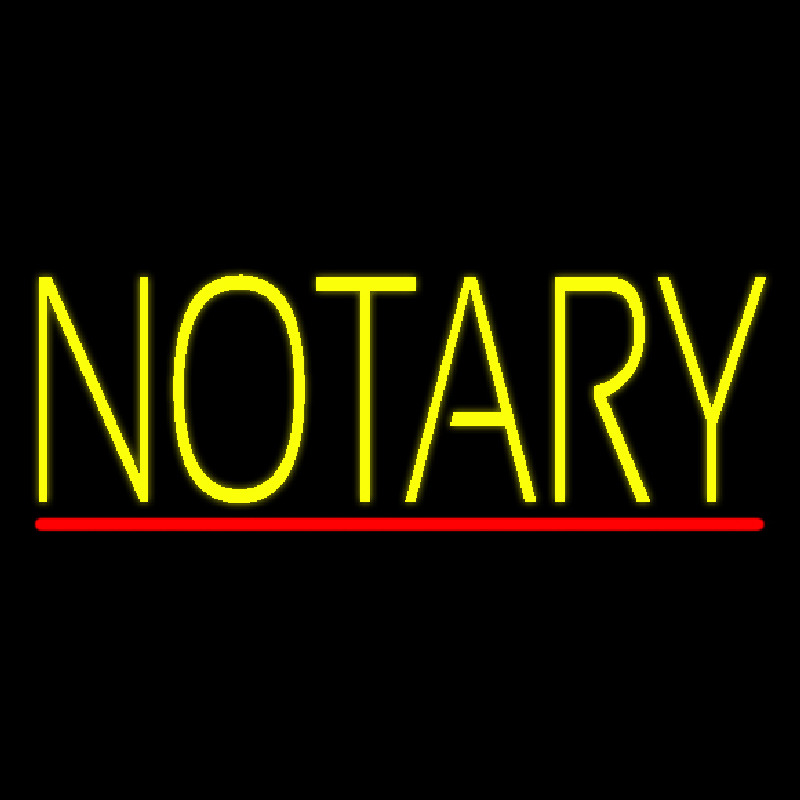 Yellow Notary With Red Line Neonreclame