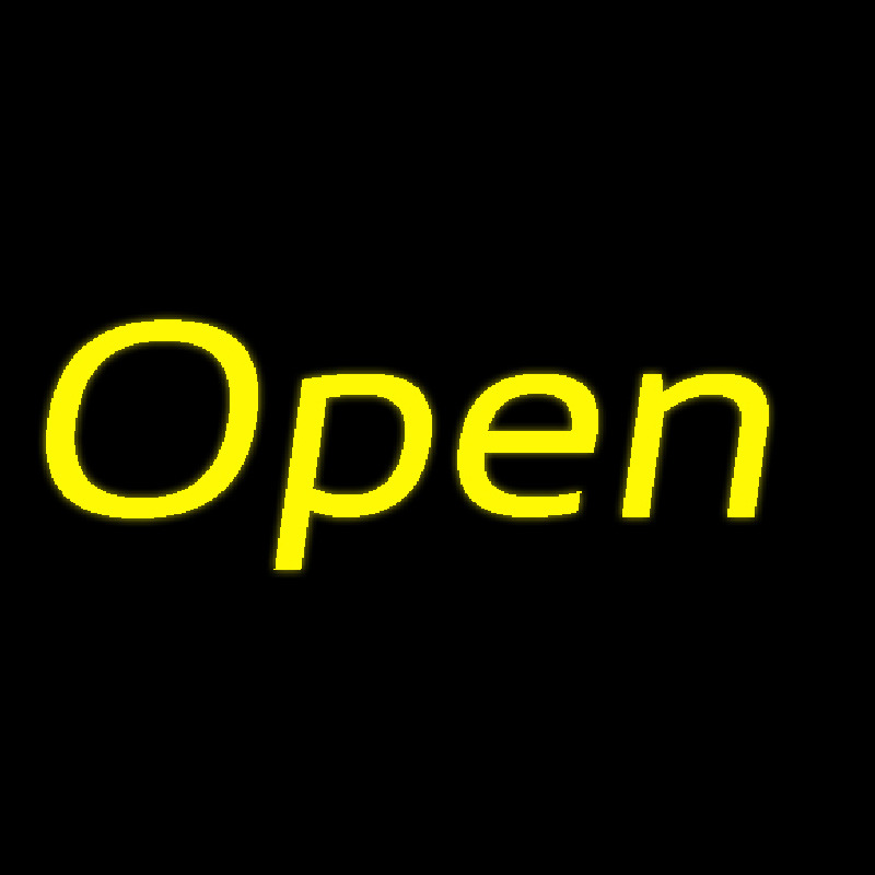 Yellow Open Neonreclame