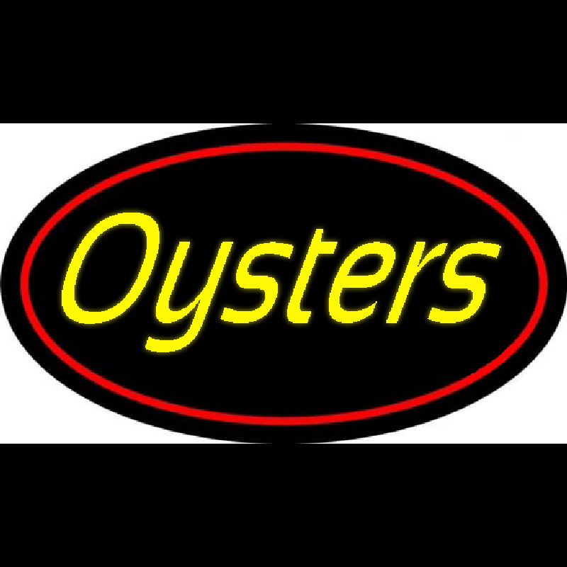 Yellow Oysters Red Oval Neonreclame