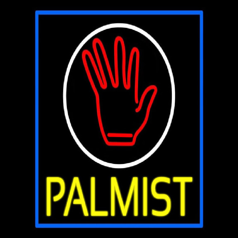 Yellow Palmist Block With Logo Neonreclame
