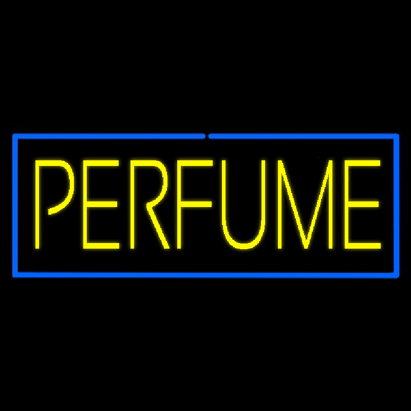 Yellow Perfume With Blue Border Neonreclame