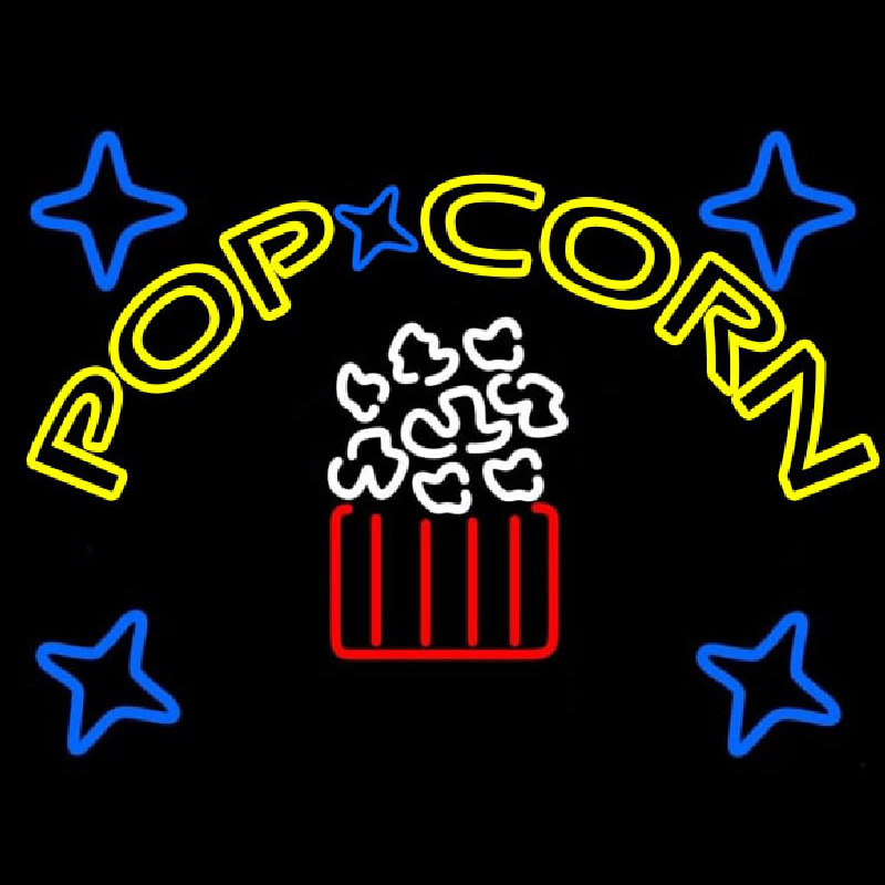 Yellow Popcorn Logo Neonreclame