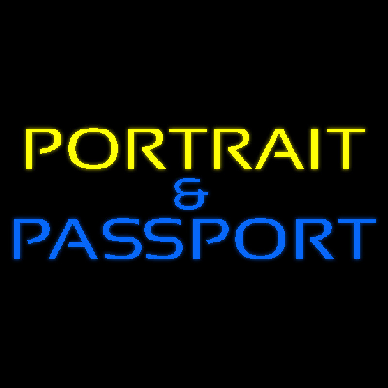Yellow Portrait And Passport Neonreclame