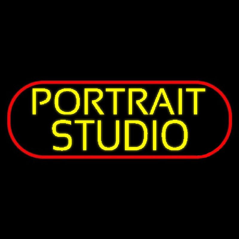 Yellow Portrait Studio Border Neonreclame