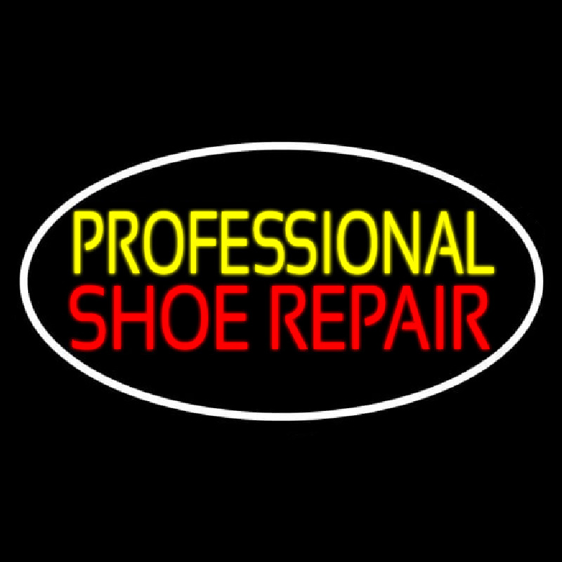Yellow Professional Red Shoe Repair Neonreclame