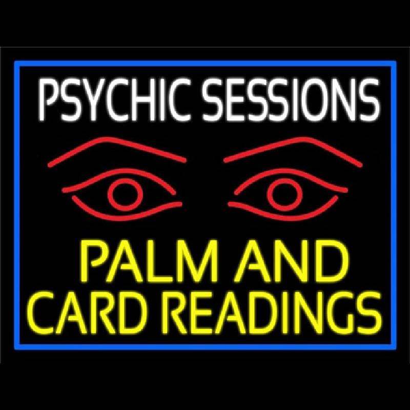 Yellow Psychic Sessions With Red Eye Neonreclame