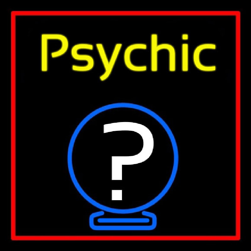 Yellow Psychic With Red Border Neonreclame