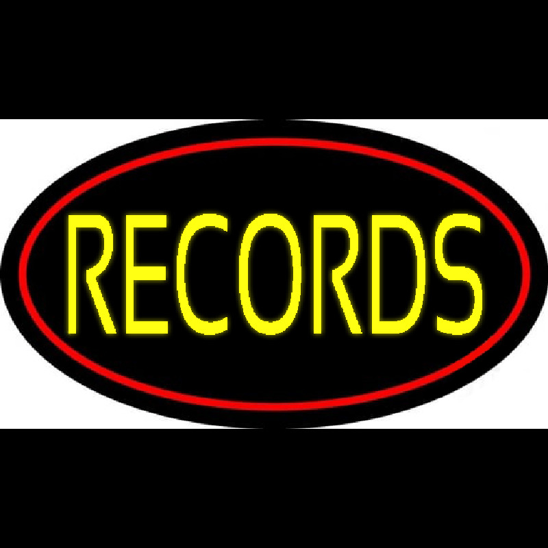 Yellow Records Red Border 2 Neonreclame