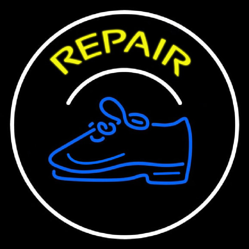 Yellow Repair Shoe With Border Neonreclame