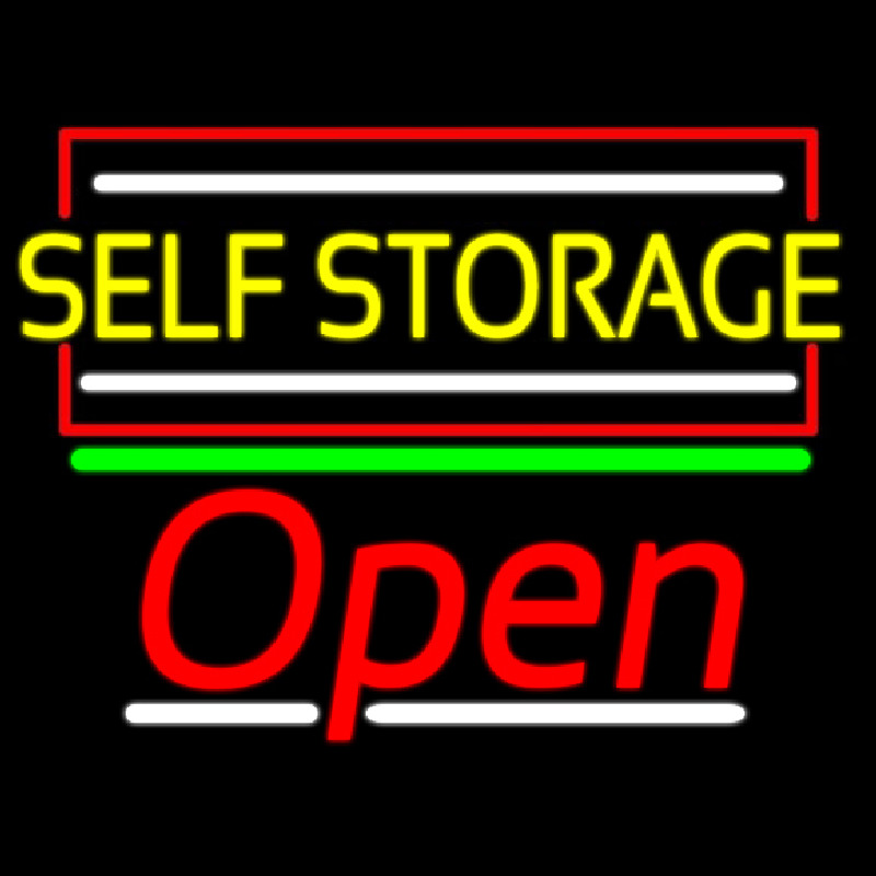 Yellow Self Storage Block With Open 2 Neonreclame