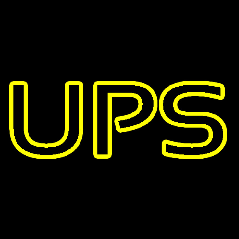 Yellow Ups Double Stroke Neonreclame