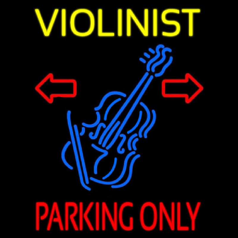 Yellow Violinist Red Parking Only Neonreclame