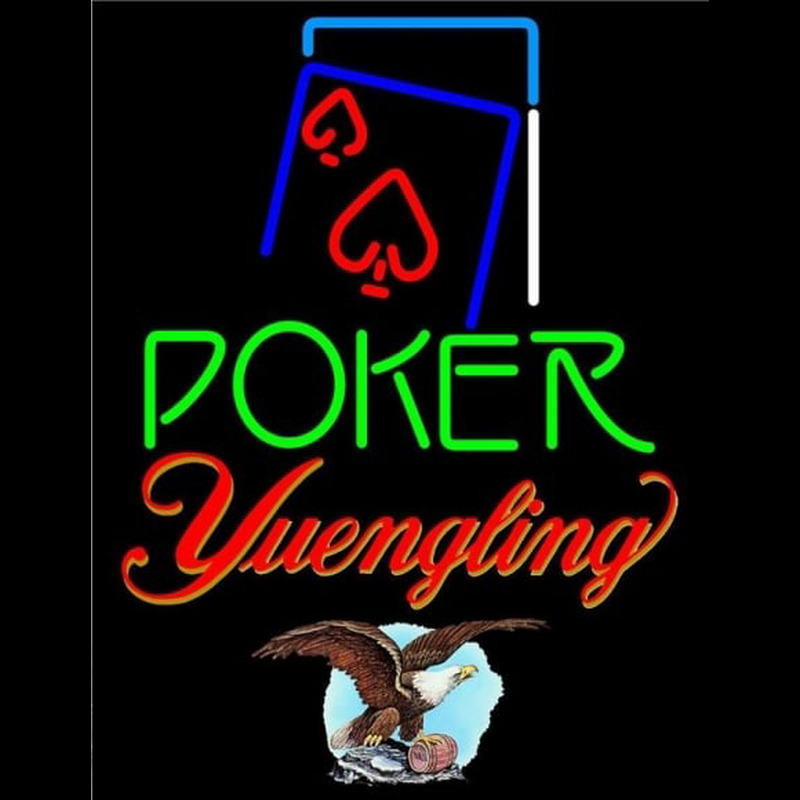 Yuengling Green Poker Red Heart Beer Sign Neonreclame