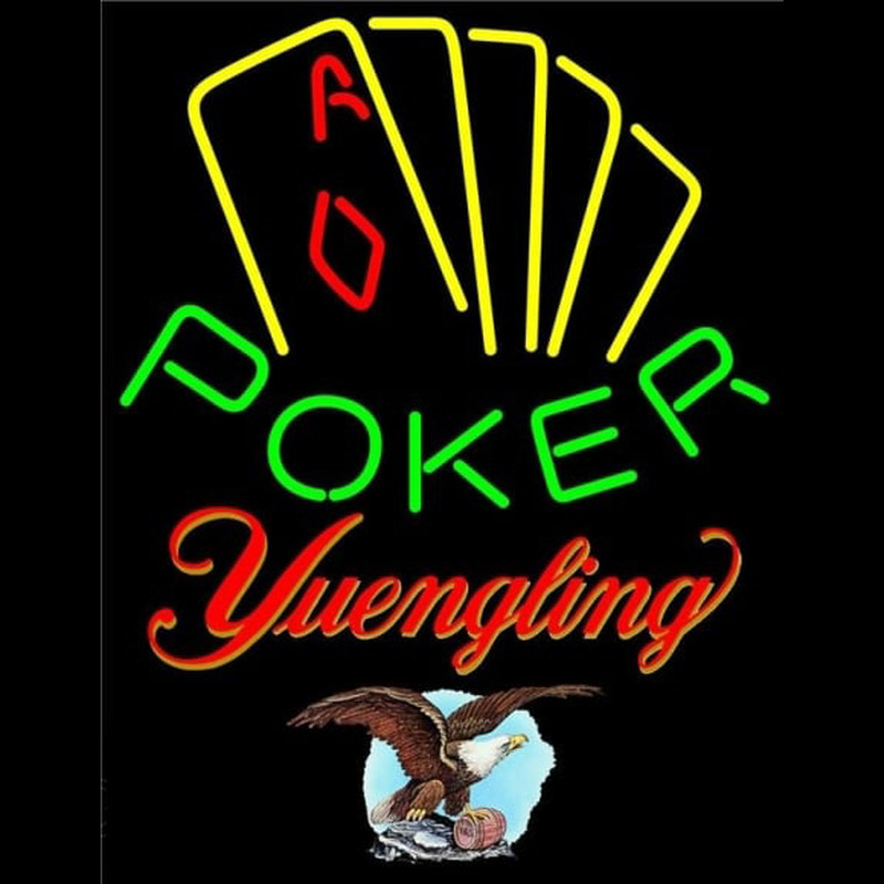 Yuengling Poker Yellow Beer Sign Neonreclame