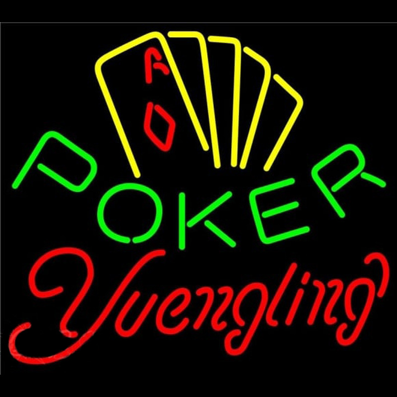 Yuengling Poker Yellow Beer Sign Neonreclame