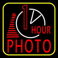 1 Hour Photo With Clock Icon Neonreclame