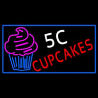 5c Cupcakes Neon With Blue Border Sign Neonreclame
