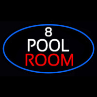 8 Pool Room Oval With Blue Border Neonreclame