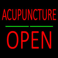 Acupuncture Block Open Green Line Neonreclame
