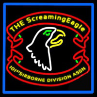 Airborne Division Screaming Eagle With Blue Border Neonreclame
