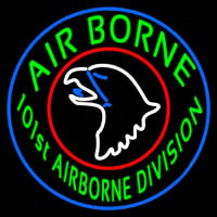 Airborne With Blue Round Neonreclame