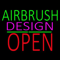 Airbrush Design Block Open Green Line Neonreclame