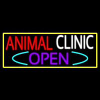 Animal Clinic Open With Yellow Border Neonreclame