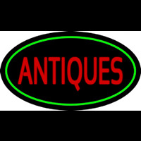 Antiques Green Oval Neonreclame