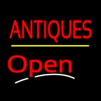 Antiques Open Yellow Line Neonreclame