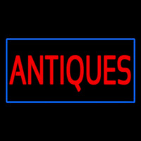 Antiques Rectangle Blue Neonreclame