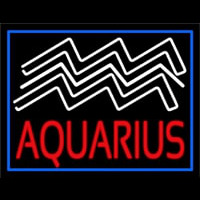 Aquarius Zodiac Blue Border Neonreclame
