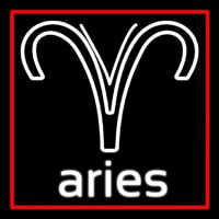 Aries Zodiac Red Border Neonreclame