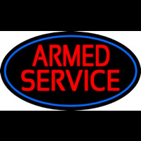 Armed Service With Blue Round Neonreclame