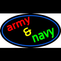 Army And Navy With Blue Round Neonreclame