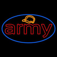 Army With Blue Round Neonreclame