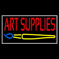 Art Supplies With Brush With White Border Neonreclame