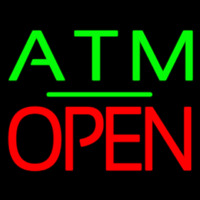 Atm Block Open Green Line Neonreclame