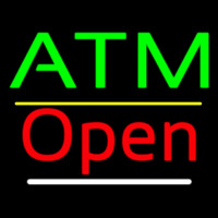 Atm Open Yellow Line Neonreclame