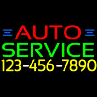 Auto Service With Phone Number Neonreclame