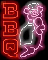 BBQ Pig Chef Neonreclame
