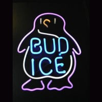 BUD ICE Budweiser Penguin Beer Bar Neonreclame