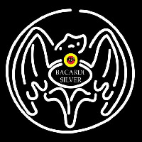 Bacardi Silver Bat Rum Sign Neonreclame