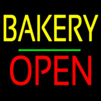 Bakery Block Open Green Line Neonreclame
