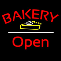 Bakery Logo Open White Line Neonreclame